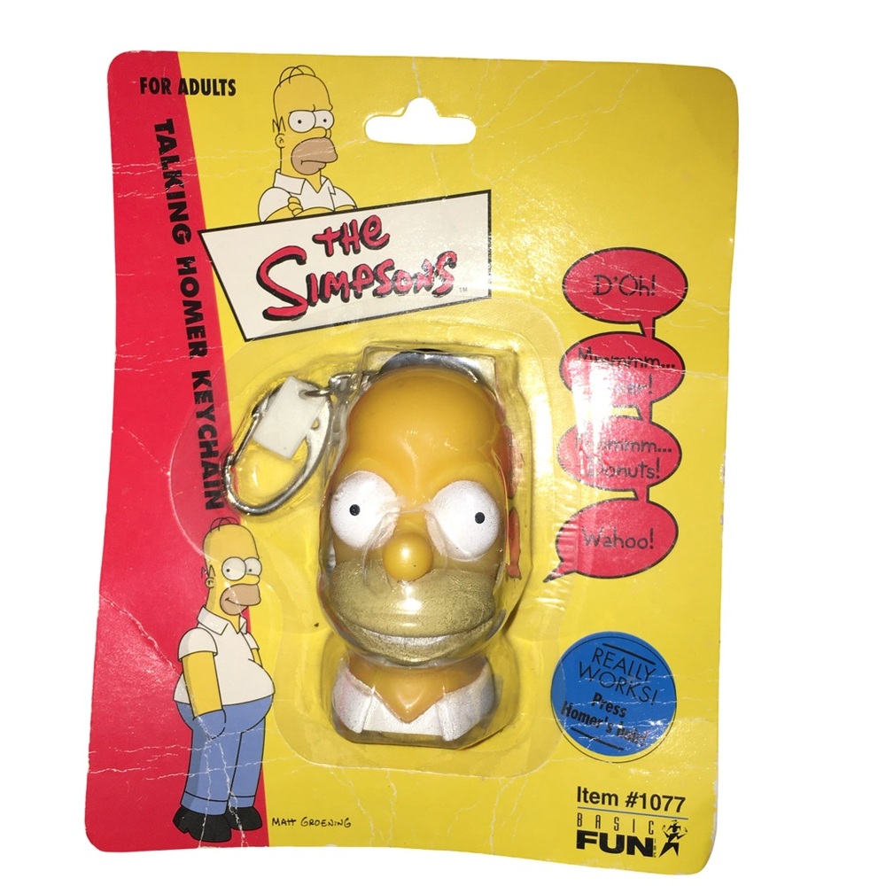 The Simpsons Homer Talking Keychain - Yellow